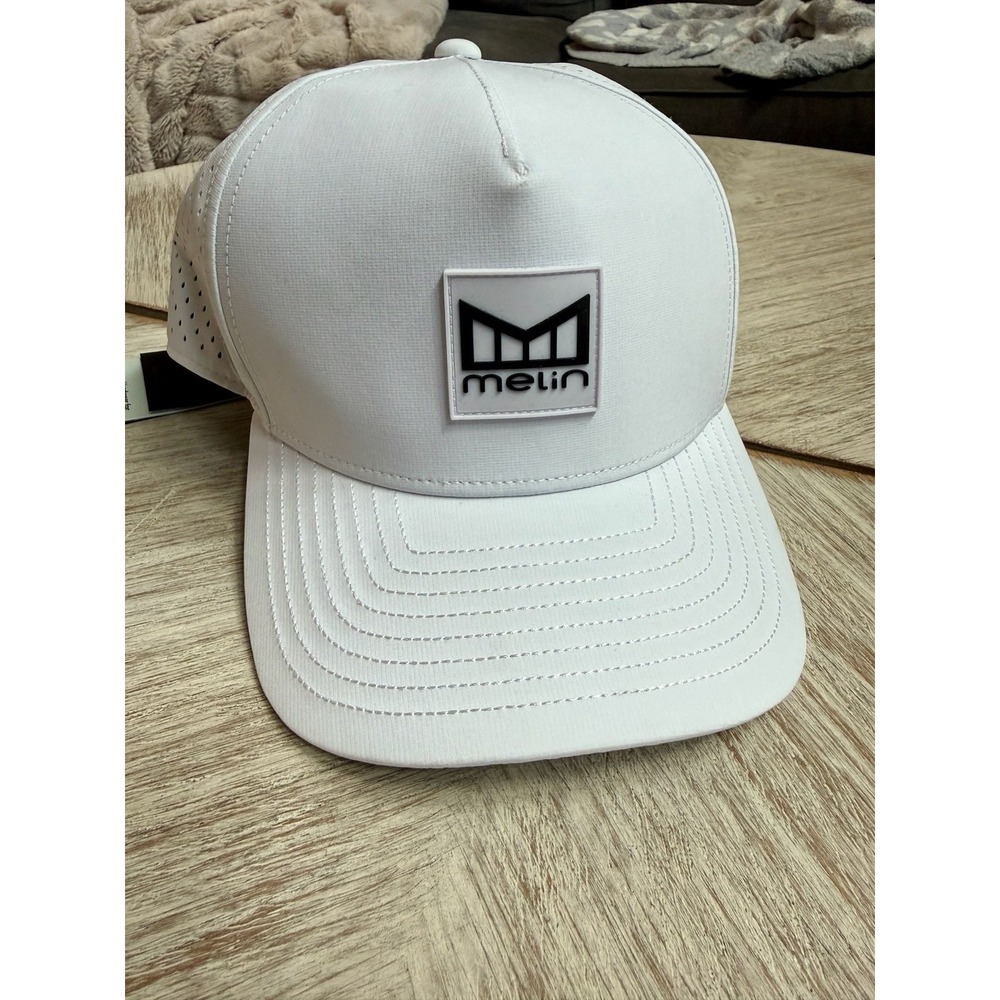 Melin Odysea Stacked Hydro Perforated Baseball Cap White XL